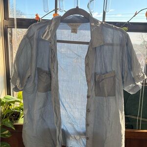 Van Heusen Women's Light Blue Silk Shirt